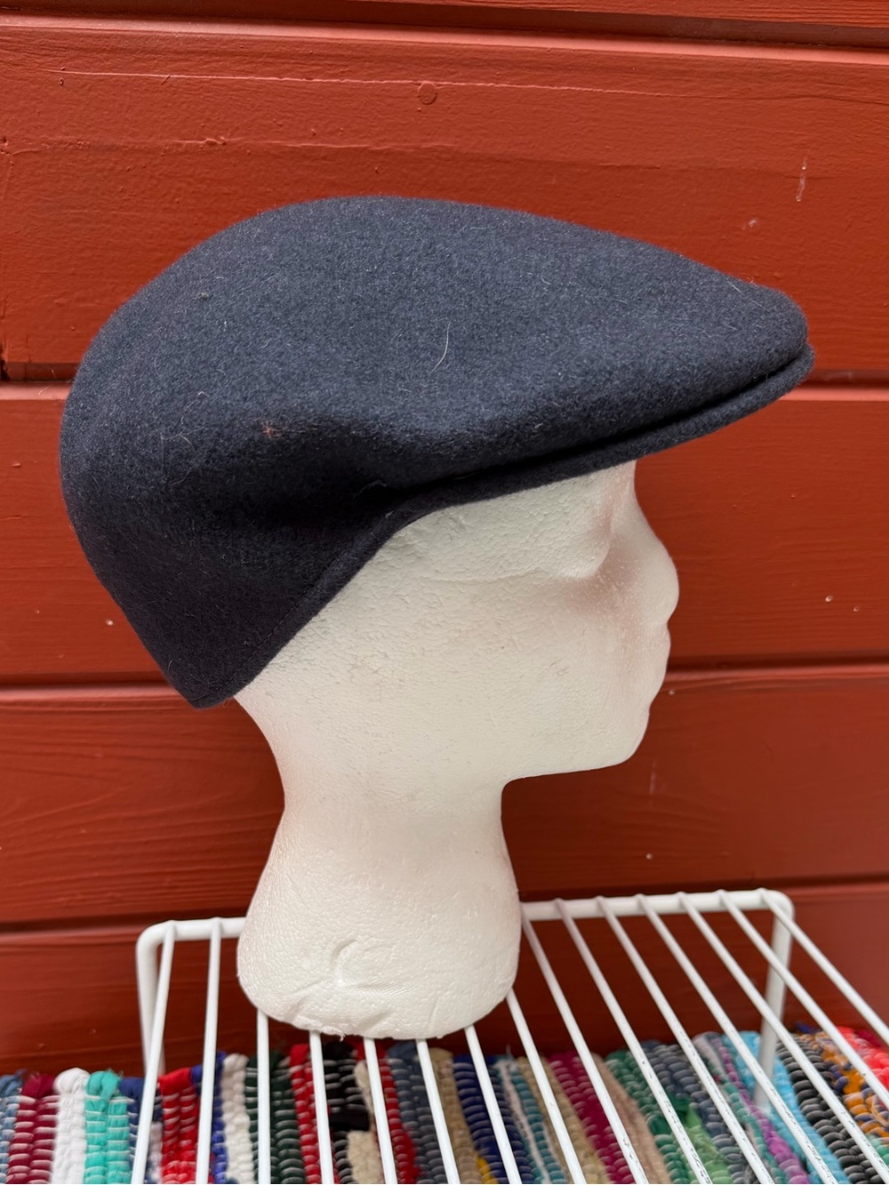 Kangol Men'scool Springs Blue Gray Wool 504 Flat Newsboy Cap Hat NWT